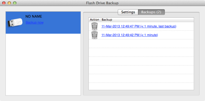Backup di backup su unità flash