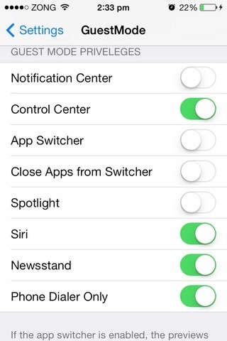 GuestMode Autorizzazioni iOS
