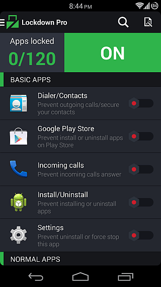 Lockdown Pro per Android 04