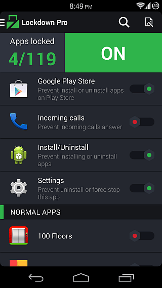 Lockdown Pro per Android 17