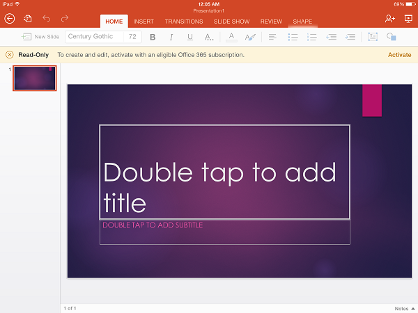 Microsoft PowerPoint per iPad (1)