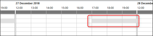 una barra grigio chiaro mostra gli orari non disponibili