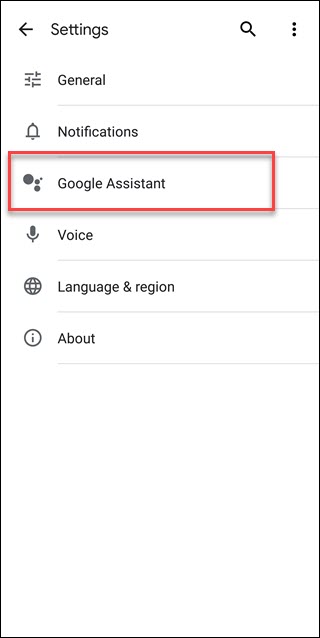 Le impostazioni di ricerca di Google con Google Assistant chiamano