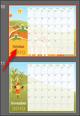 selezionare ottobre nel calendario