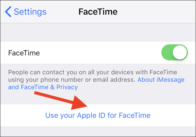 Tocca Usa il tuo ID Apple per FaceTime
