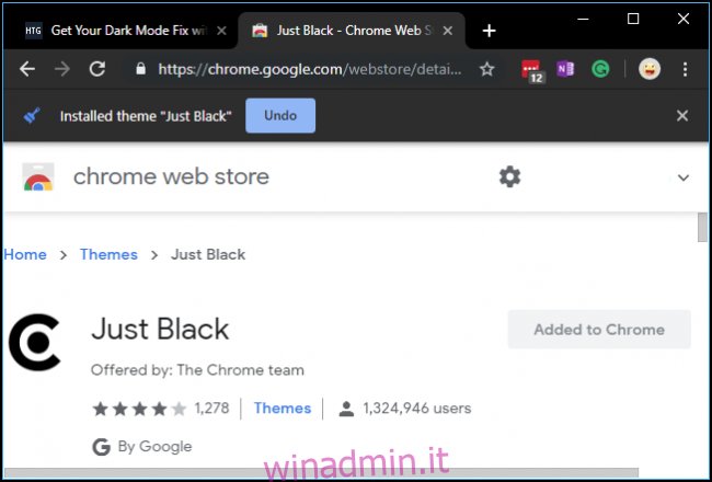 Solo tema nero per Chrome