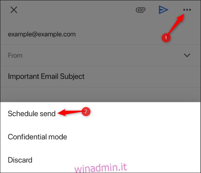 Pianifica l'opzione di invio in Gmail per iPhone