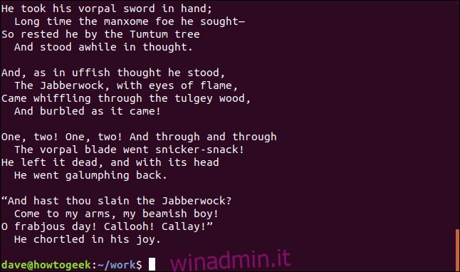 contenuto di poem1.txt e poem2.txt in una finestra di terminale