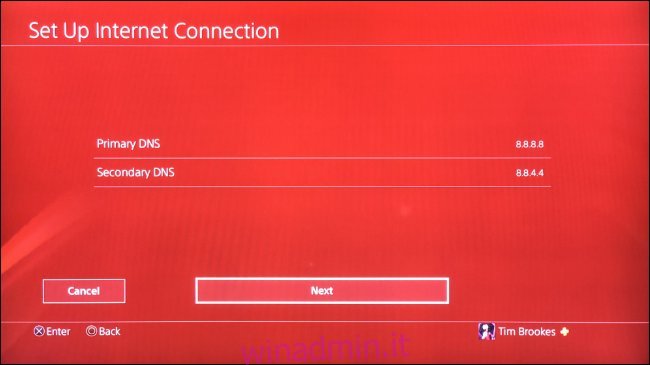 Configura DNS personalizzato per PS4