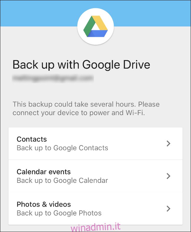 L'app per iPhone di Google Drive.