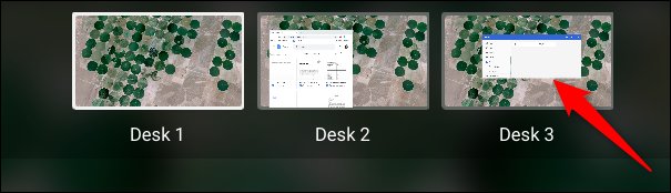 Per cambiare scrivania, fare clic su una dalla modalità Panoramica.