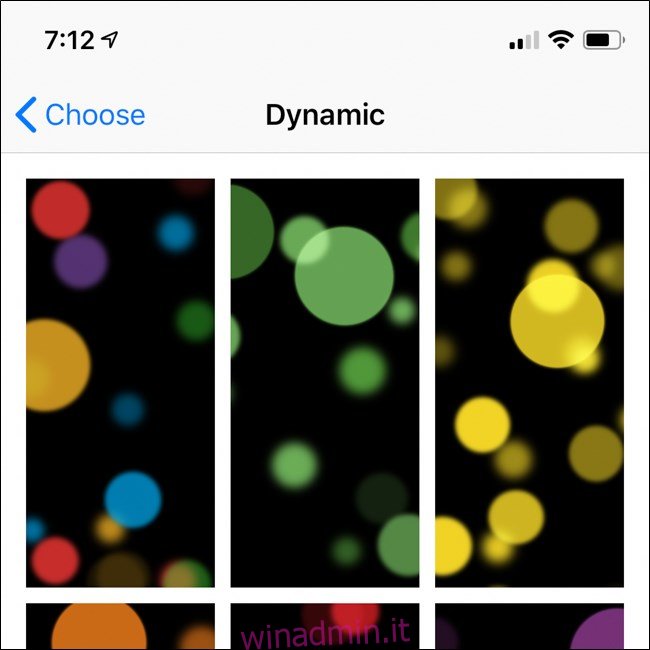 Opzioni di sfondo dinamico per iPhone di Apple