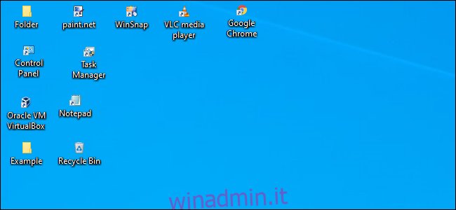 Icone desktop extra piccole su Windows 10