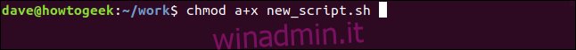 chmod a + x new_script.sh in una finestra di terminale