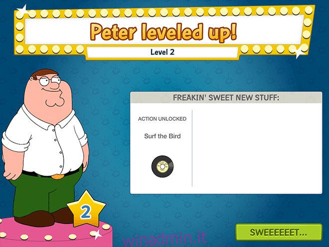 Family Guy QfS - Sali di livello