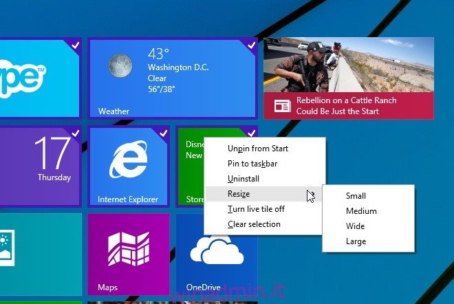 Start Screen Windows 8.1 update 1_Context Menu