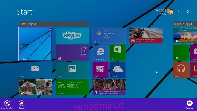 Schermata iniziale Aggiornamento di Windows 8.1 1_App Bar