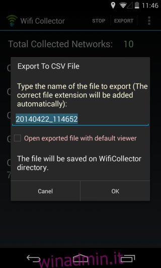 Wifi Collector_Export File Name