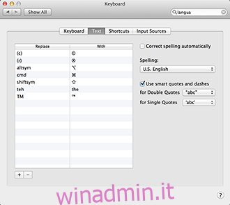 Mac Work: testo personalizzato