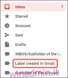 Una nuova etichetta nell'app Gmail.