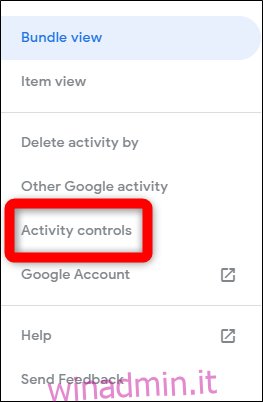 La mia attività su Google Click Activity Controls