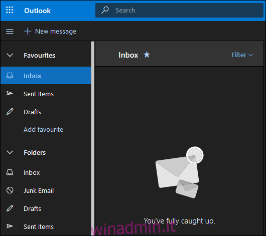L'app Web di Outlook viene visualizzata in modalità oscura