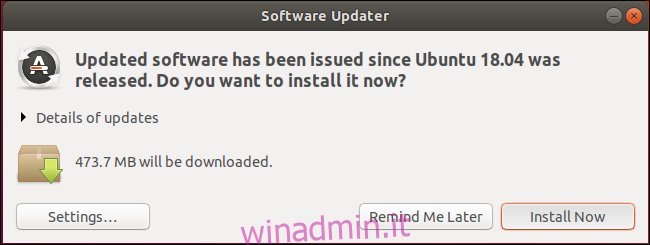 Applicazione Software Updater su Ubuntu 18.04