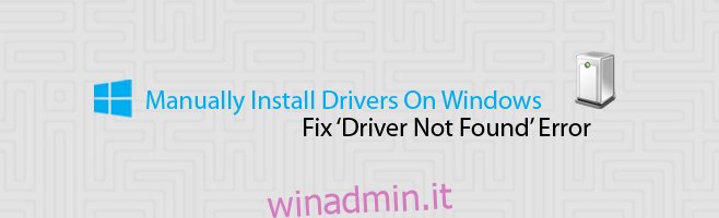 Windows installa manualmente il driver