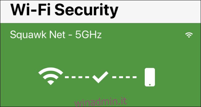 Schermata Protezione Wi-Fi in Norton Mobile Security per iPhone
