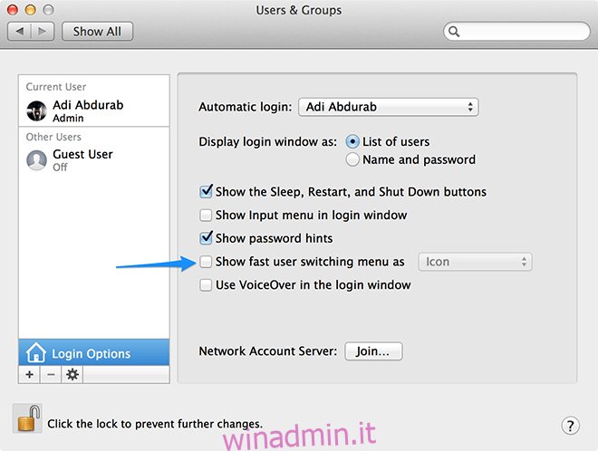 Suggerimenti per Mac OS X - Nascondere il nome utente