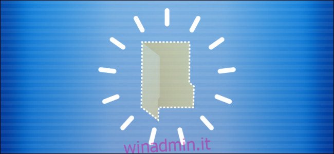 Una cartella invisibile in Windows 10.