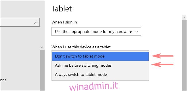 Come attivare e disattivare la modalità tablet su Windows 10