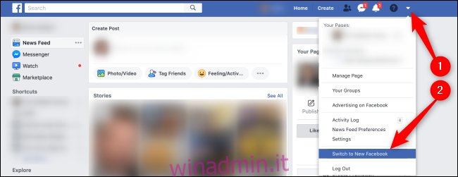 Come passare alla nuova interfaccia desktop di Facebook