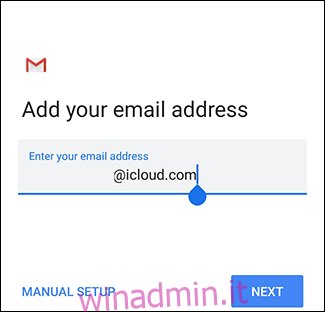 La schermata di accesso a Gmail.