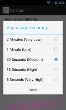 Frequenza di utilizzo delle app Tracking_accuracy