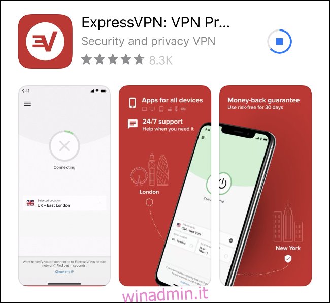 Download di ExpressVPN per iOS