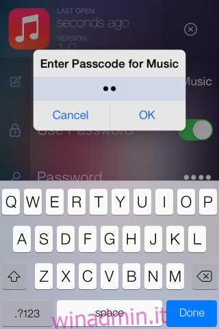 Password di controllo app