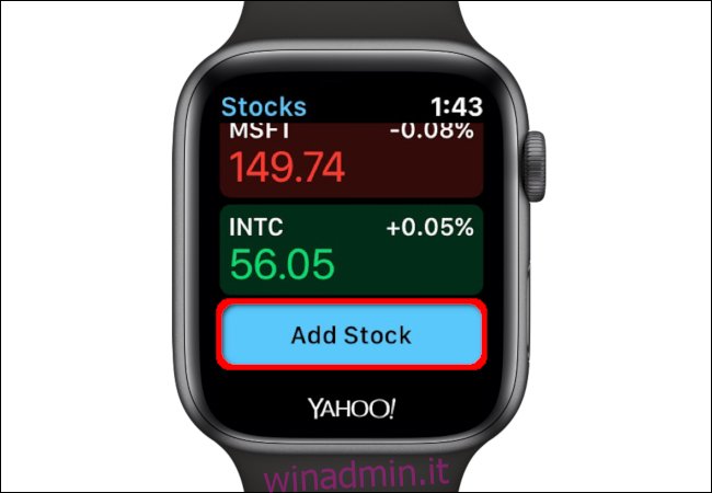 Apple Watch Aggiungi stock