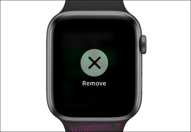 Apple Watch Rimuovi azione