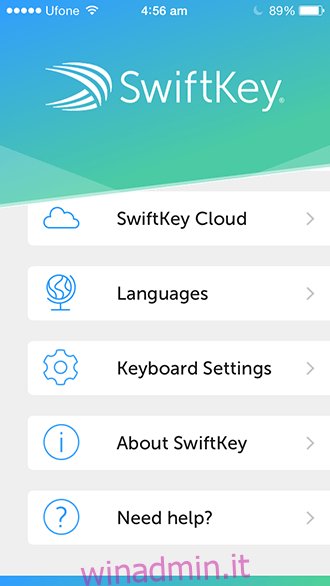 SwiftKey iOS - Configurazione