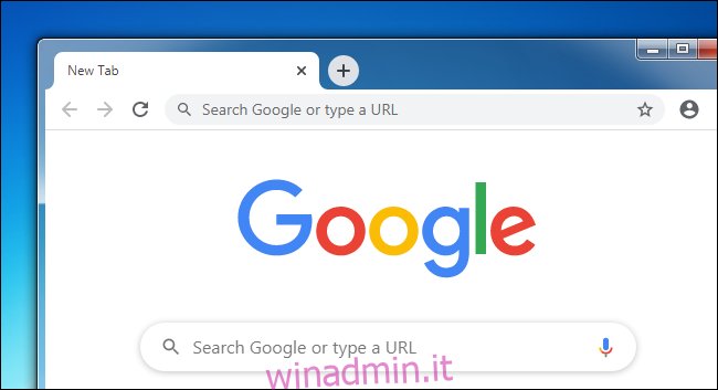 Una finestra di Google Chrome su un desktop Windows 7.