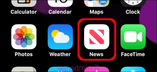 l'icona di News App su un iPhone