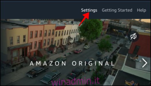 Impostazioni video di Amazon Prime
