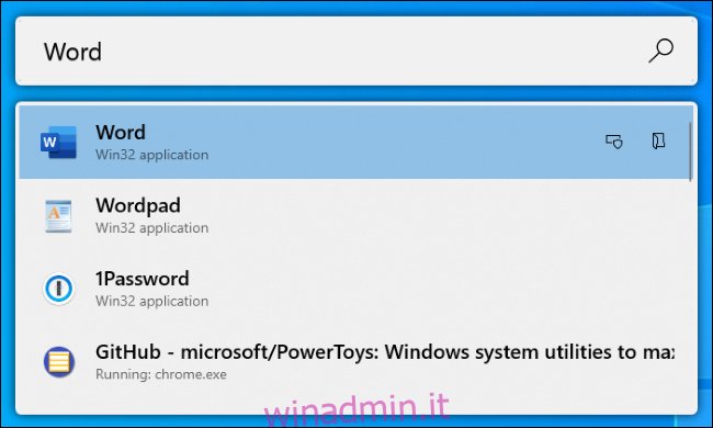 Il programma di avvio delle applicazioni PowerToys Run su Windows 10.