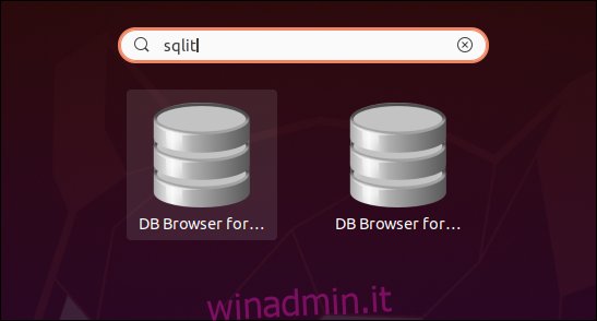Due browser DB per icone SQLite nei risultati della ricerca.