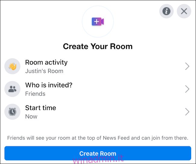 Configura la tua stanza Facebook Messenger utilizzando il 