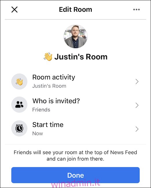 Configura la tua stanza Facebook Messenger