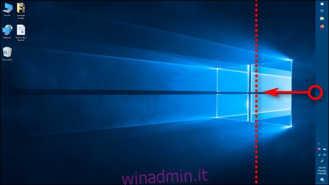 Modifica della larghezza della barra delle applicazioni in Windows 10