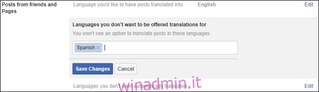 Facebook non vuole tradurre