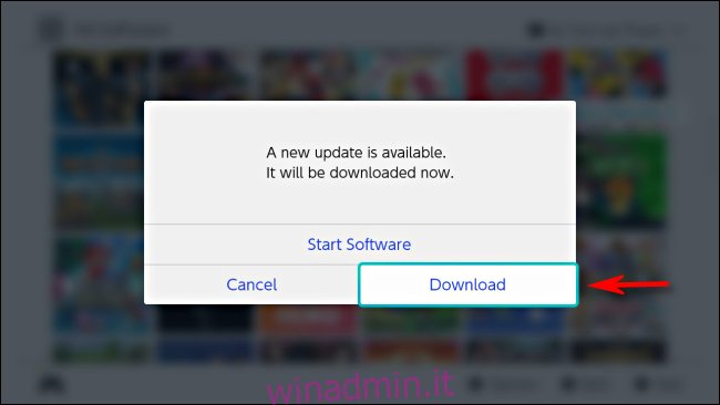 È disponibile un nuovo aggiornamento su Nintendo Switch
